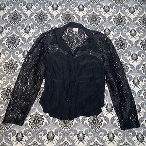 Fredericks of Hollywood Lace Button Up
Long Sleeve Blouse